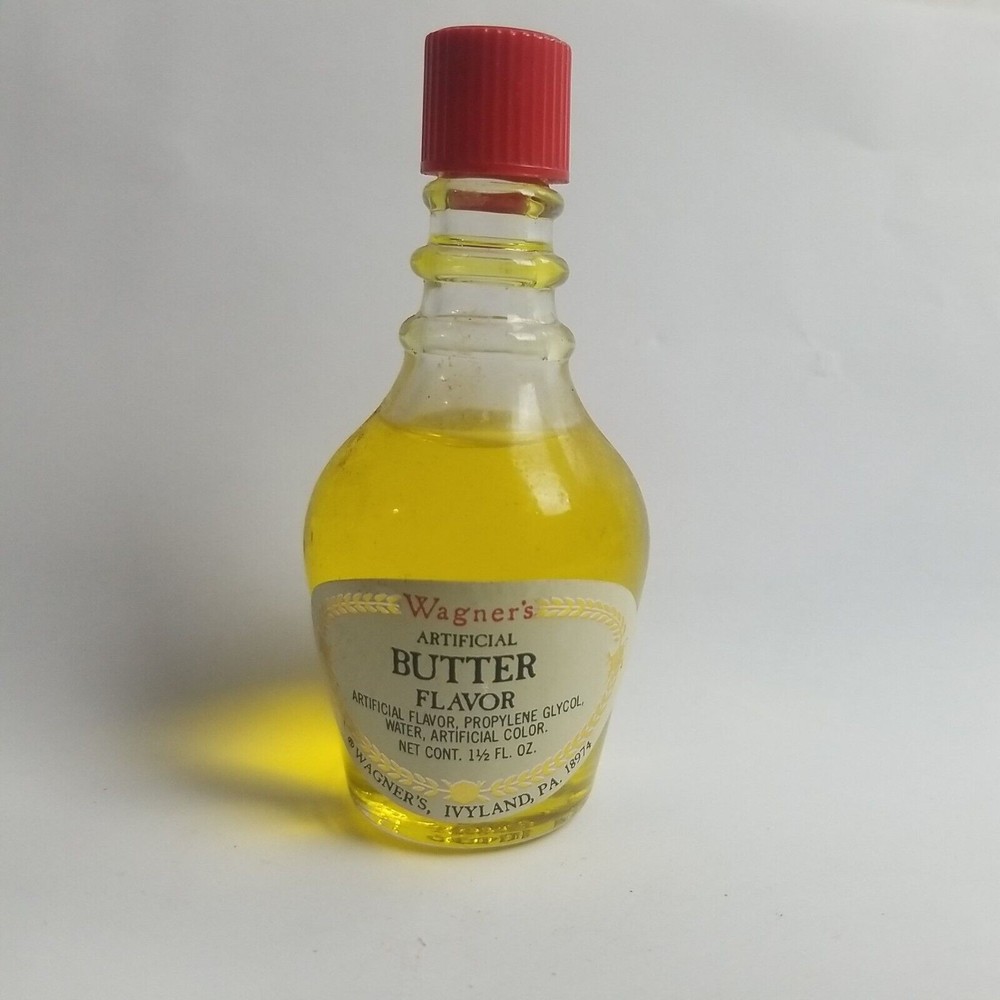 Vintage Wagners Extract 1.5oz Bottle Artificial Butter Flavor for Display
